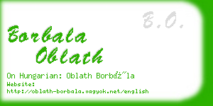 borbala oblath business card